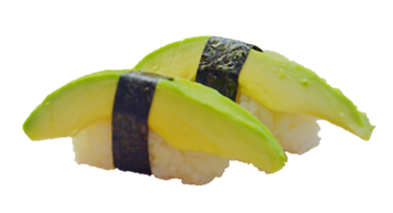 Sushi avocat servis par paire